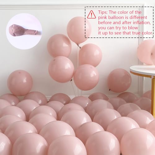 UAEYW Boho Dusty Pink Balloon Arch Garland Kit 135Pcs Neutral Pink White Sand Ivory Nude Balloons for Girls Baby Shower Birthday Wedding Gender Reveal Party Decorations - Image 3
