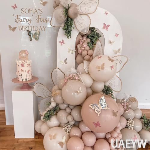 UAEYW Boho Dusty Pink Balloon Arch Garland Kit 135Pcs Neutral Pink White Sand Ivory Nude Balloons for Girls Baby Shower Birthday Wedding Gender Reveal Party Decorations - Image 5