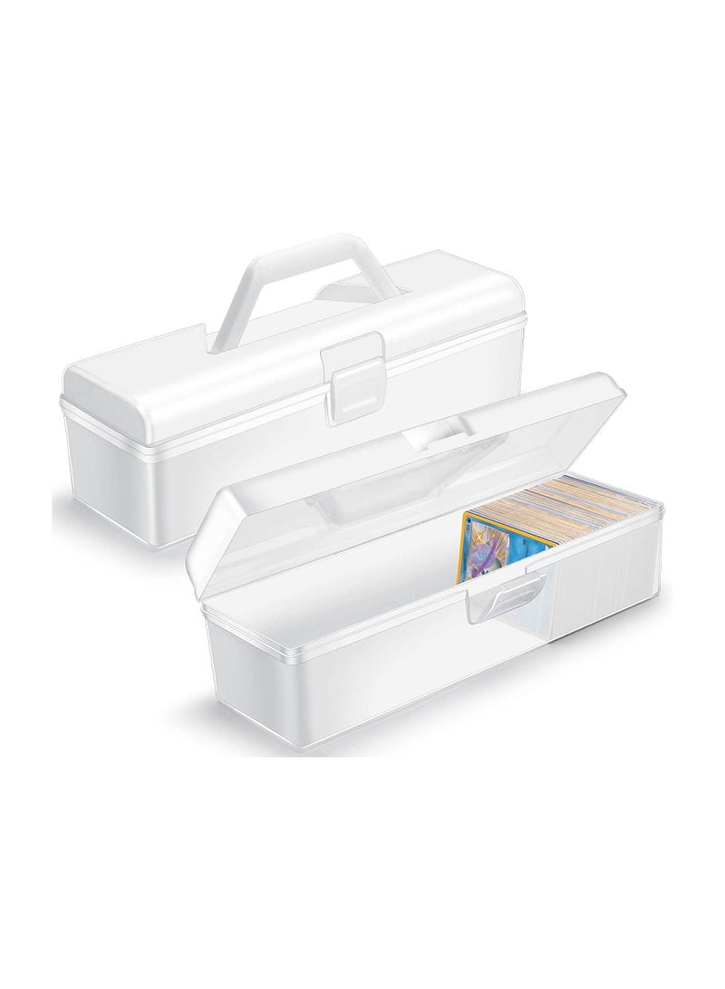 KASTWAVE Trading Card Storage Box, Clear Plastic Playing Card Case, Large Hard Playing Card Case for 1000 Cards, Fit for Standard Card, 2 Pack - Image 1