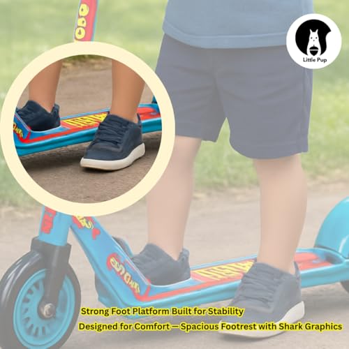 Little Pup Kids Scooter with LED Light Up Wheels, Foldable Design, Height Adjustable,Black and Blue, 2-Wheel Kick Scooter for Kids - Image 5
