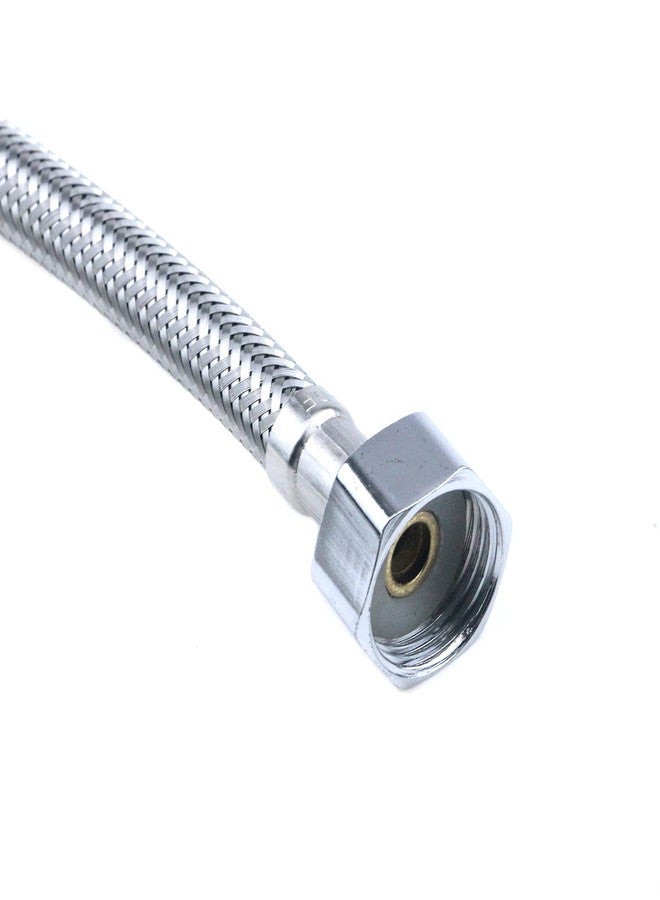 Semetall مجموعة من قطعتين من موصلات خطوط إمداد المياه للصنبور من Semetall مقاس 24 بوصة، مصنوعة من الفولاذ المقاوم للصدأ، وخرطوم إمداد مضفر بقطر 1/4 بوصة وخيط ضغط أنثوي × موصل ذكر M10 - Image 4