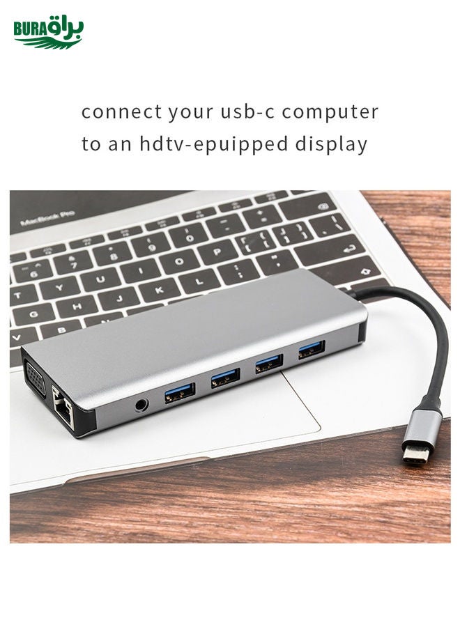 BURAQ WS-04 12-in-1 Type-C Notebook Multi-function Docking Station  - Image 5