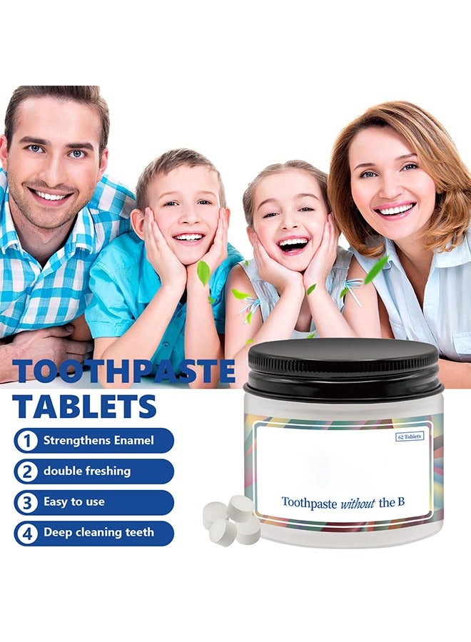 Nob Hill Chewable Toothpaste Tablets, Flouride Free Toothpaste Tabs, Travel Sized Oral Care, Eco Friendly Vegan Dental Tabs for Brushing, Nano Hydroxyapatite Toothpaste, All Natural, Strengthen Teeth 62 Tablets - Image 5