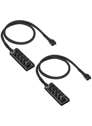 2PCS PWM Fan Hub for PC CPU Cooling, 4 PIN/3PIN Fan Power Cable Hub Splitter Sleeved PWM Case Fan Splitter with Sleeved Cable for Desktop Computer Cooler Case Fans 1 to 5 Way (15.7 Inch) - pzsku/Z2757CA2A615D53617D76Z/45/_/1698666621/6be457af-5e61-49ac-bdab-a6c6b560b74b