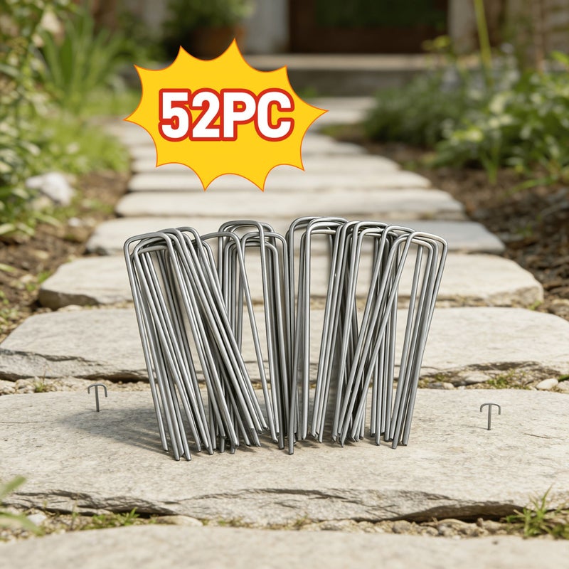 52 Pcs U Shaped Ground Stakes Super Handy Garden Tool 9859 Reusable Smooth Surface Corrosion Resistant Easy To Use For Camping Tent Garden Lawn Beautification - Image 1