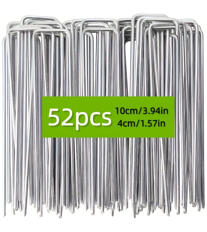 52 Pcs U Shaped Ground Stakes Super Handy Garden Tool 9859 Reusable Smooth Surface Corrosion Resistant Easy To Use For Camping Tent Garden Lawn Beautification - Image 2