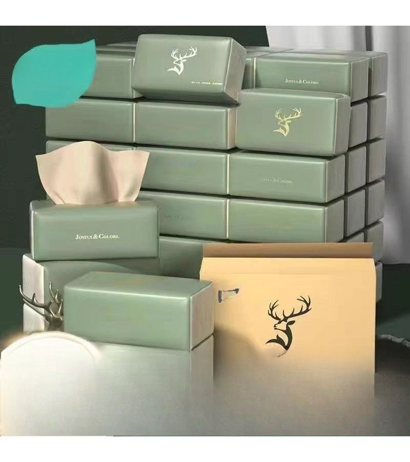 300 Sheets One Piece Color Paper Napkins Drawing Tissue Box for Household Plant Protection - Image 2