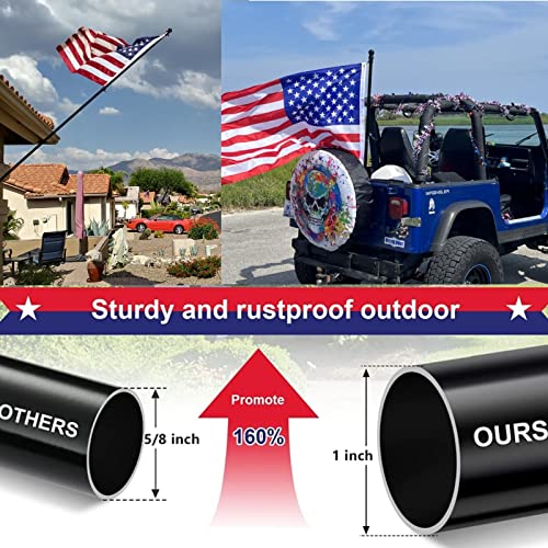 Barcetine American Flag Poles for Outside House - 5ft Tangle Free Flag Pole for House with Holder Bracket,Residential Flagpole Kit for Outdoor Porch Garage - Black - Image 3