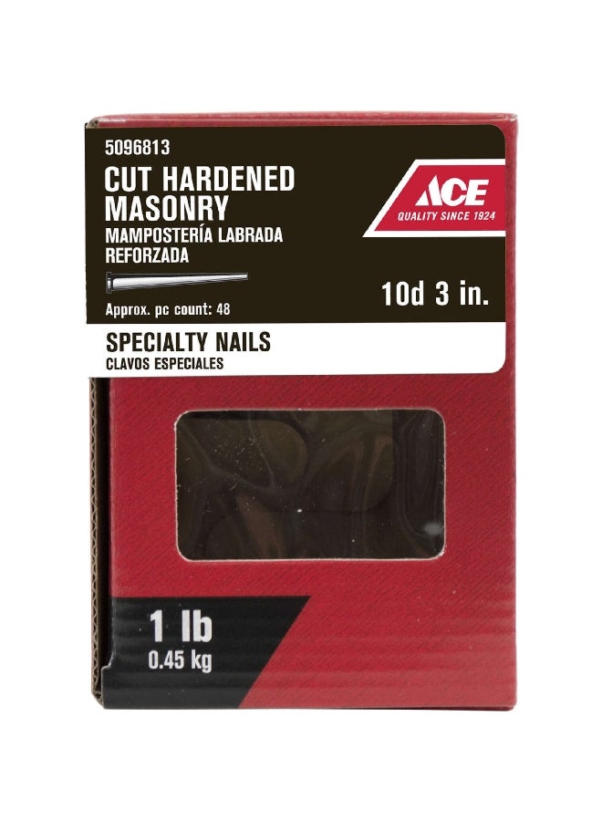 ACE 10D Diamond Point Flat Head Cut Hardened Masonry Nail Silver 3 Inch 5096813 - Image 2
