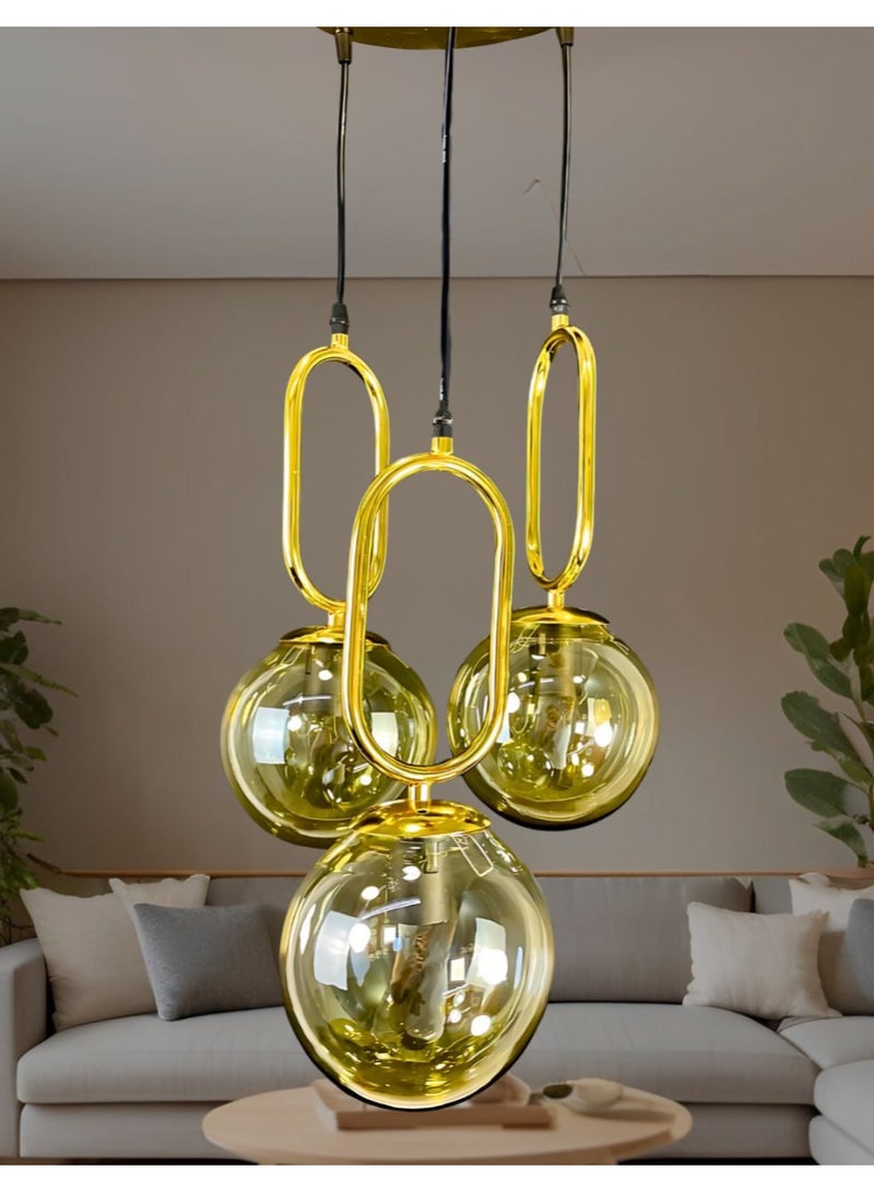 High quality modern triple metal 3 bulb ceiling pendant