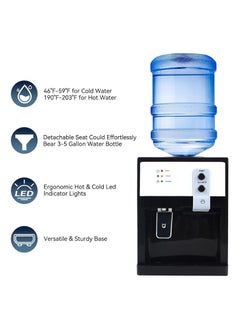HUA Water Cooler Desktop Electric Hot and Cold Water Dispenser 3 Temperature Setting - Hot, Normal, Cold for 4.5-20l Water Bucket/ Bottles,Sliver 550w Anti-Bacterial Food-Grade Stainless Steel Inner Tank  - Image 3