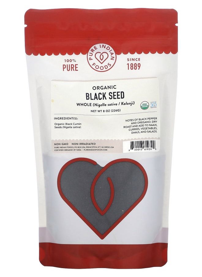 Pure Indian Foods Organic Whole Black Seed  8 oz (226 g) 