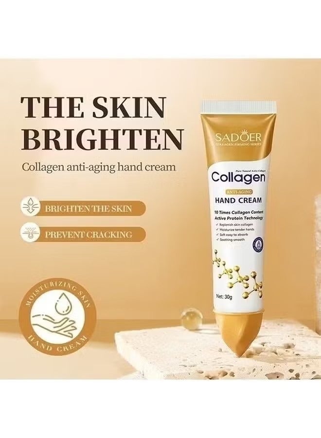 SADOER 3 Pcs Collagen Anti-Aging Face Serum Collagen Anti-Aging Firming Gel Collagen Hand Cream - Image 3
