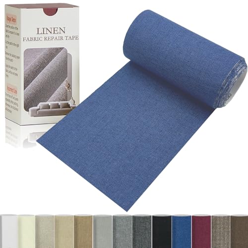 Gheeidau Linen Repair Tape 4x70 Inch SelfAdhesive Couch Patch Repair Fabric Patch for FurnitureSofasCushionChairsBagsLinen GoodsDark Blue - Image 1