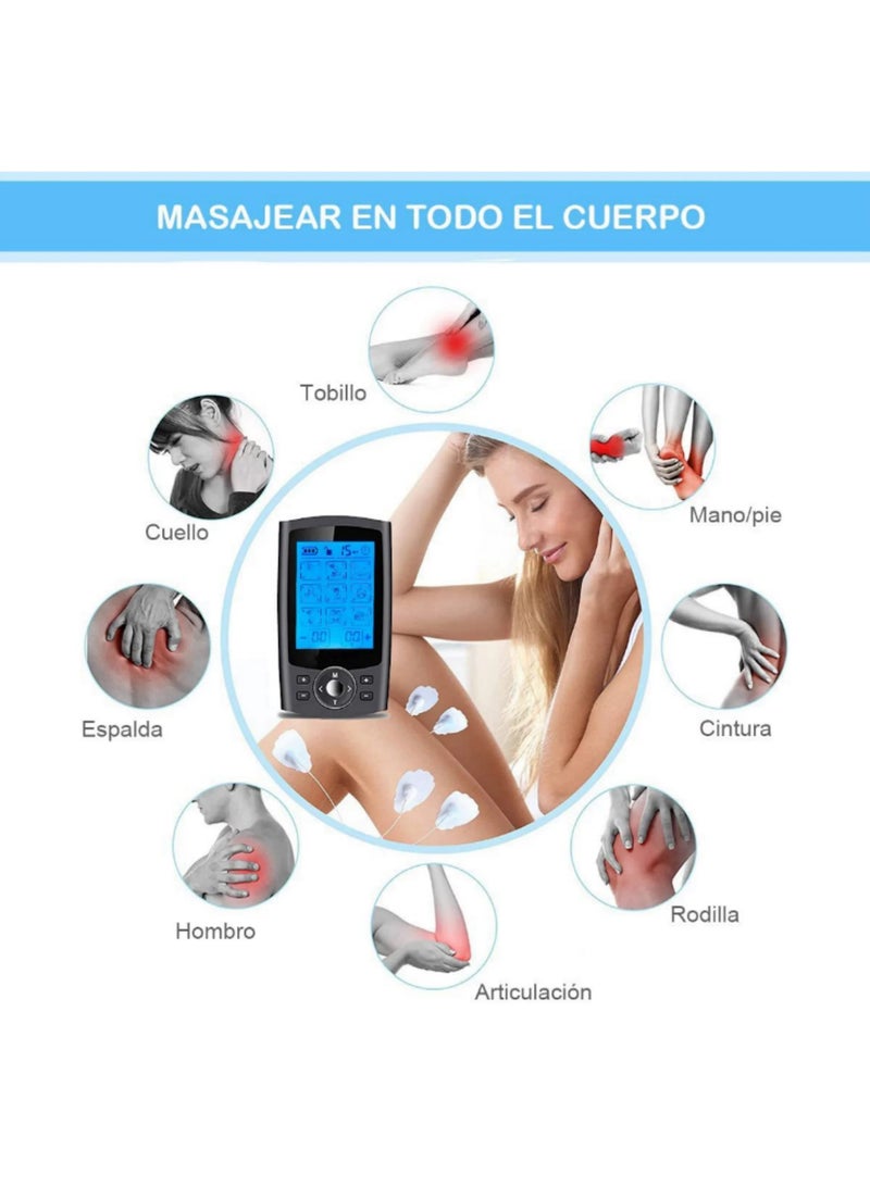 TENS Unit Rechargeable Muscle Stimulator EMS Dual Channel with 10 Reusable Electrode Pads 36 Modes for Back Neck Pain Muscle Therapy Pain Management Pulse Massager