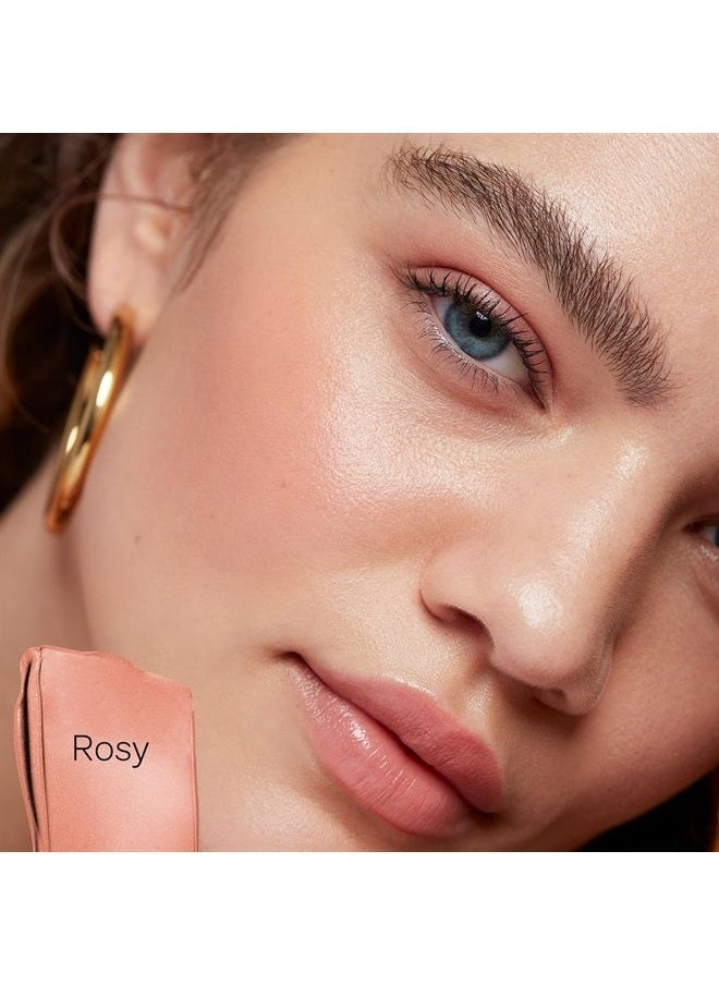 أحمر الخدود Dew Blush - خفيف الوزن، قابل للدمج + أحمر خدود جل كريمي قابل للبناء للحصول على لون خدود ندي - أداة وضع المكياج Doe Foot Wand - وردي (0.40 أونصة)