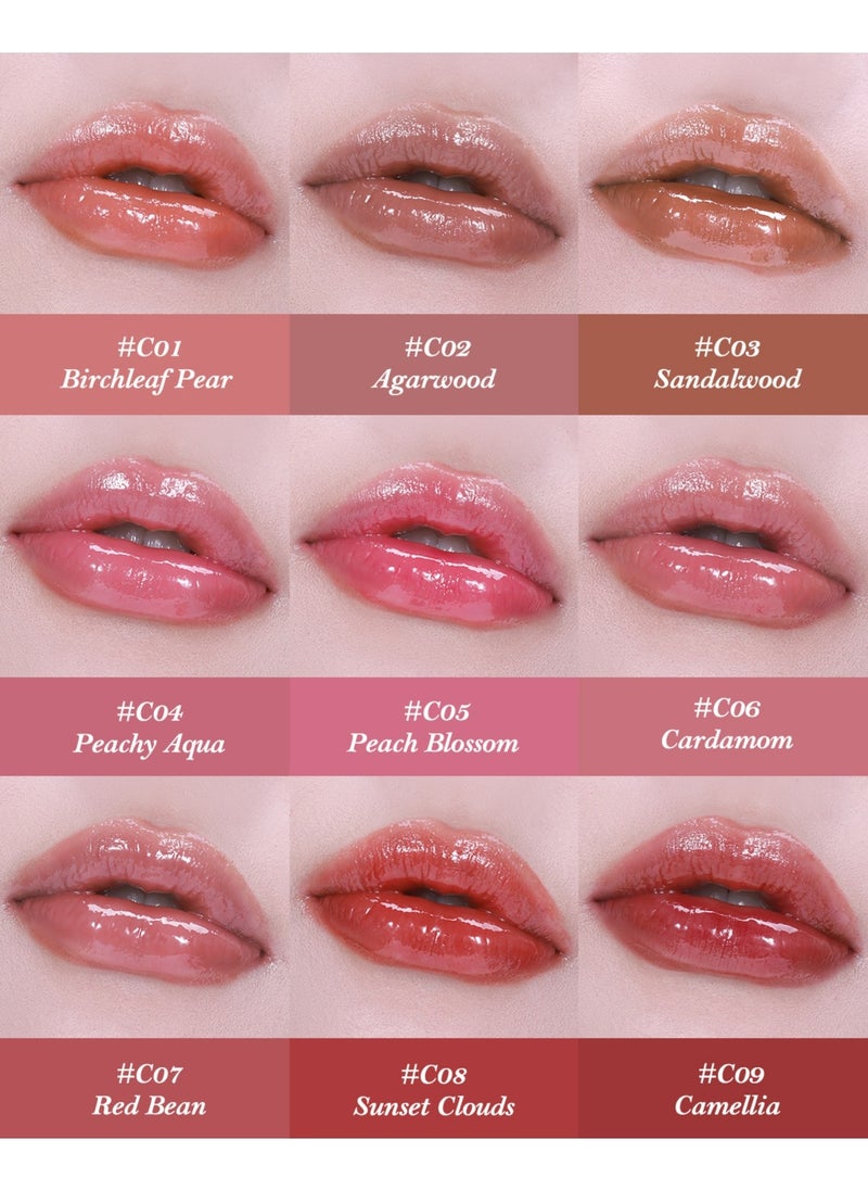 Flower Knows Butterfly Cloud Collar Collection Glossy Lipstick Non-sticky Highly Pigmented Long-lasting Hydration Shiny Lipgloss - C01 Birchleaf Pear  - Image 2