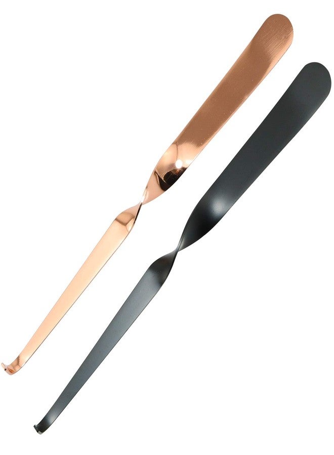 WHYHKJ 2pcs Stainless Steel Wick Dippers Put Out Extinguish Candle Wick Dipper Candle Hook Home Candle Wick Tools (1 x Black + 1 x Rose Gold) - Image 1
