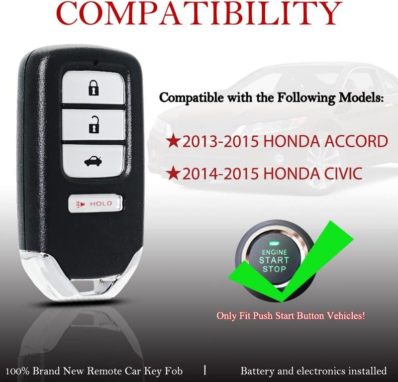 MechanMagic Key Fob Remote Replacement Fits for Honda Accord 2013-2015/CIVIC 2014-2015 ACJ932HK1210A Keyless Entry Remote Control 72147-T2A-A01 - Image 4