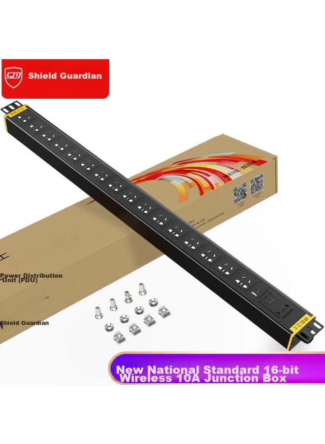 Sdws Pdu Cabinet Socket, 16-outlet 32a High-power Power Strip, New National Standard Indicator Light, Vertical Industrial Connector Junction Box, Without Cable, Sv06263b - Image 1