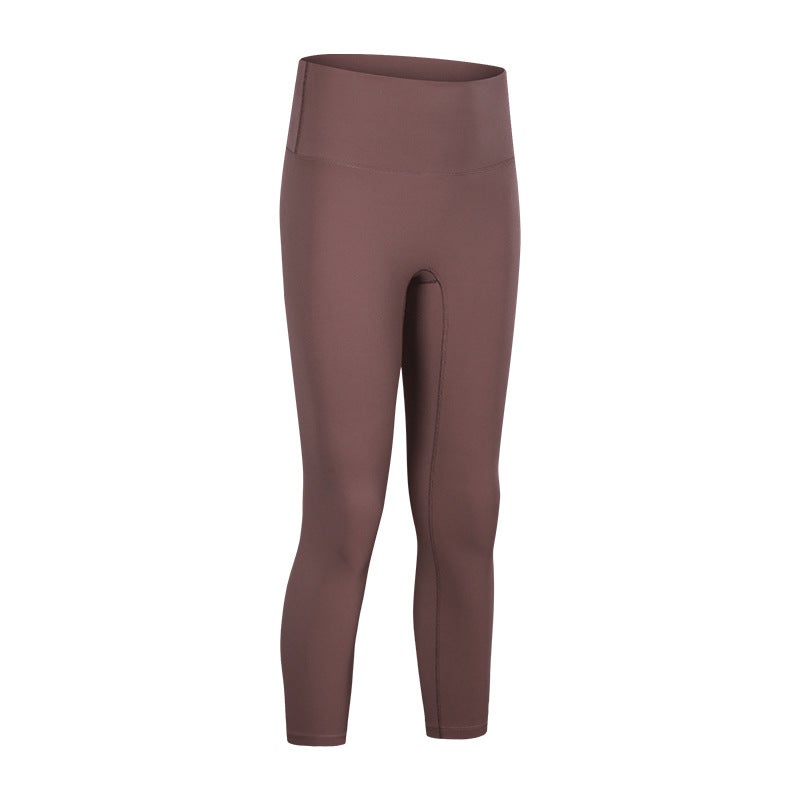 Generic High-Waist Slimming Yoga Capris Womens Fitness Pants S2047 Shallow Lotus Ash  - Image 2