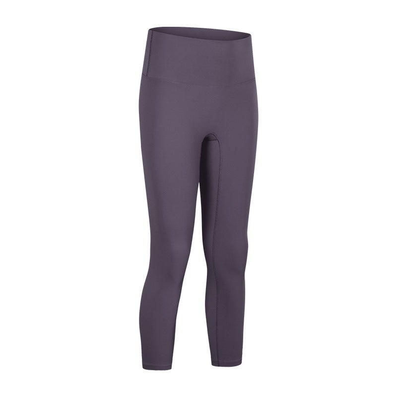 Generic High-Waist Slimming Yoga Capris Womens Fitness Pants S2047 Shallow Lotus Ash  - Image 1