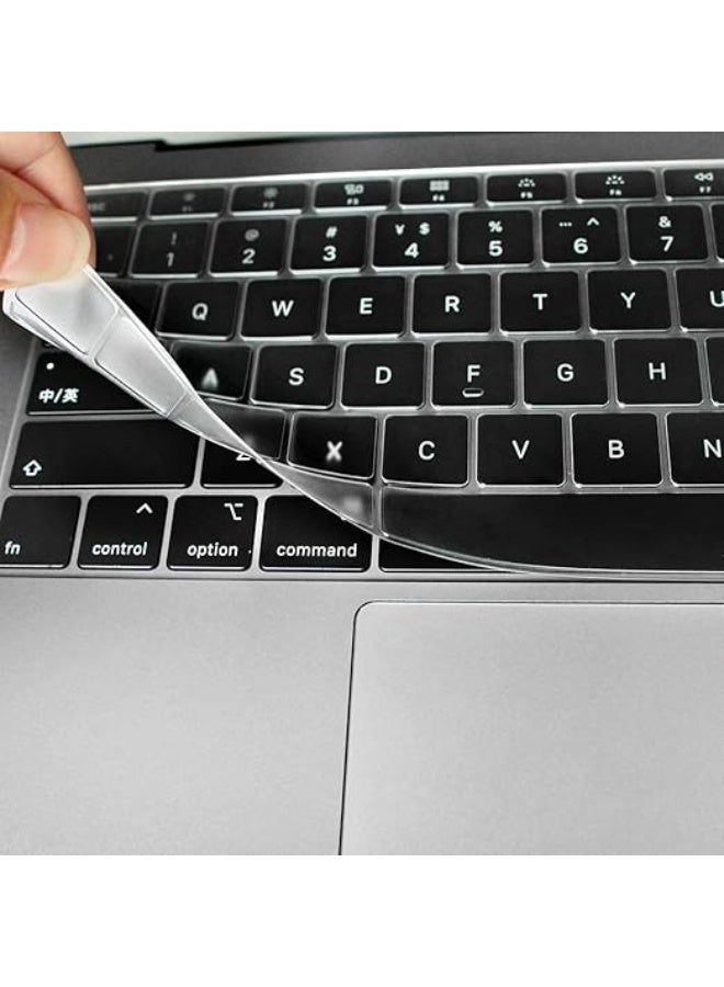 Ultra Thin Premium TPU Keyboard Cover, Silicone Keyboard Protector, Soft Touch, Touch ID Keyboard Protector, Protective Skin, Suitable for MacBook Air 13 Inch, Clear, A2337/A2179 - Image 1