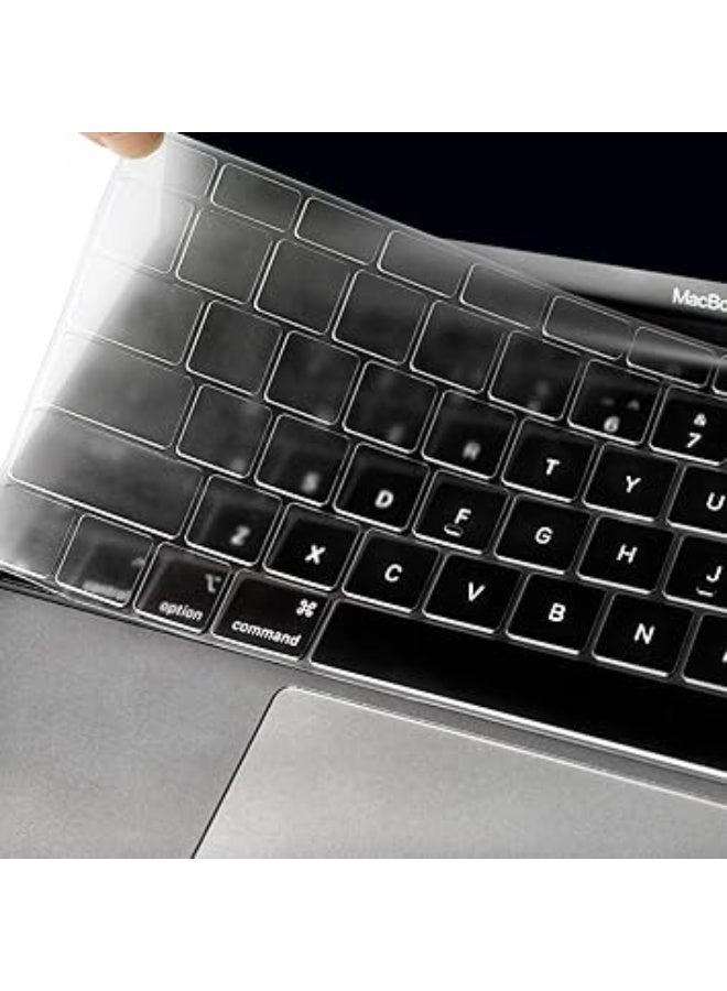 Ultra Thin Premium TPU Keyboard Cover, Silicone Keyboard Protector, Soft Touch, Touch ID Keyboard Protector, Protective Skin, Suitable for MacBook Air 13 Inch, Clear, A2337/A2179 - Image 3