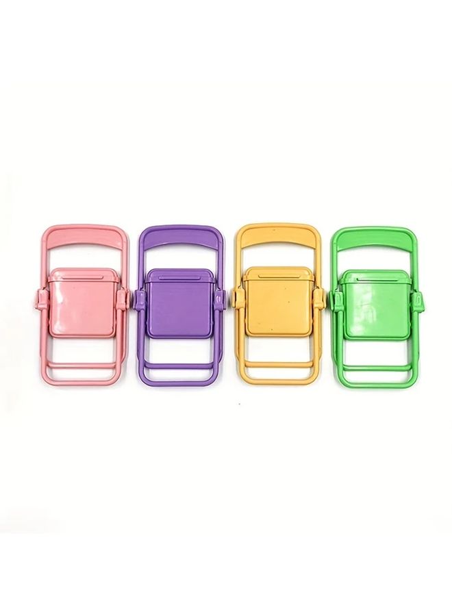 Mini Portable Phone Holder 7Pcs Foldable Chair Shape Universal Candy Color Stand - Image 2