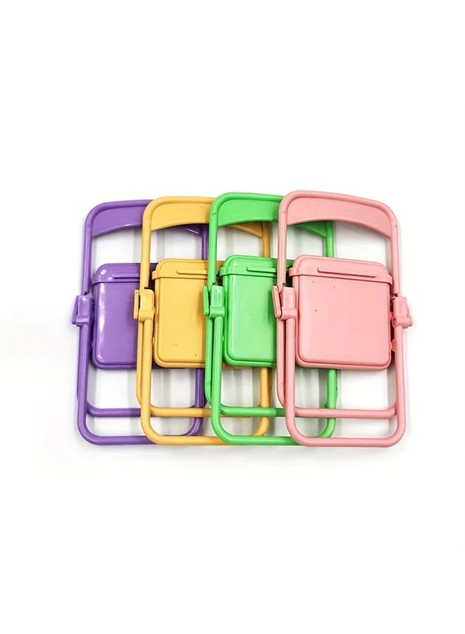 Mini Portable Phone Holder 7Pcs Foldable Chair Shape Universal Candy Color Stand - Image 5
