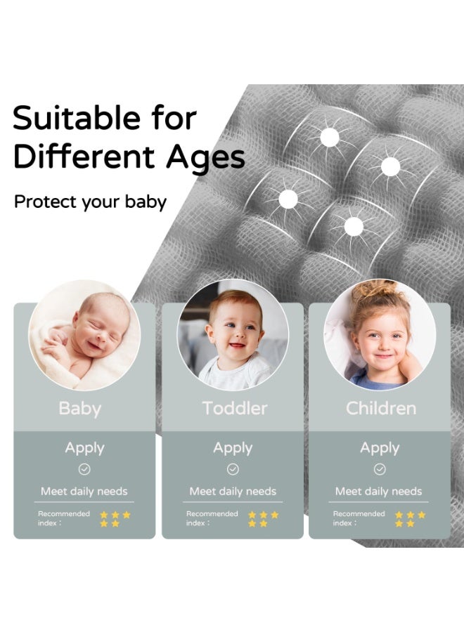 2 Pack Hooded Baby Bath Towels 100% Organic Muslin Cotton, 32x32 Inch Soft Absorbent Hooded Towels for Newborn, Infant, Toddler & Kids, White & Pure Grey - Image 5