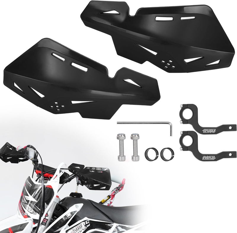 Jiayan 7/8'' 22mm Dirt Bike Handguards, Handle Bar Hand Guards Protector with CNC Bracket Pair for Motocross ATV SX SXF EXC XCW KLX KX LTR TRX - Black - Image 1