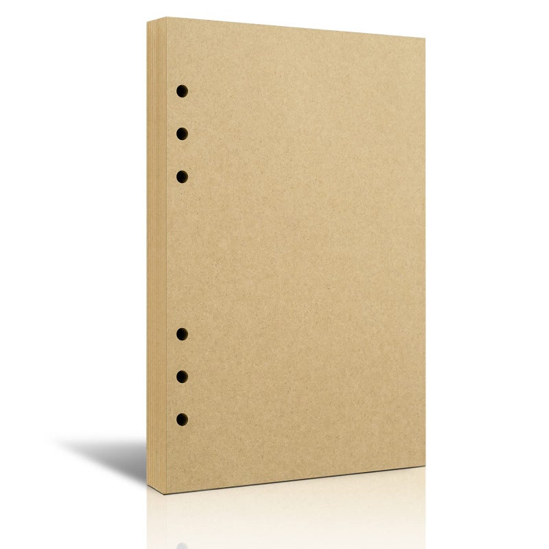 Tofun A5 Blank Vintage Refillable Paper, Retro A5 Binder Refills Paper for 6-Ring Binders Planner Traveller Journal Notebook Dairy, Blank Filler Paper, 80 Sheets 160 Pages, Blank - Image 1