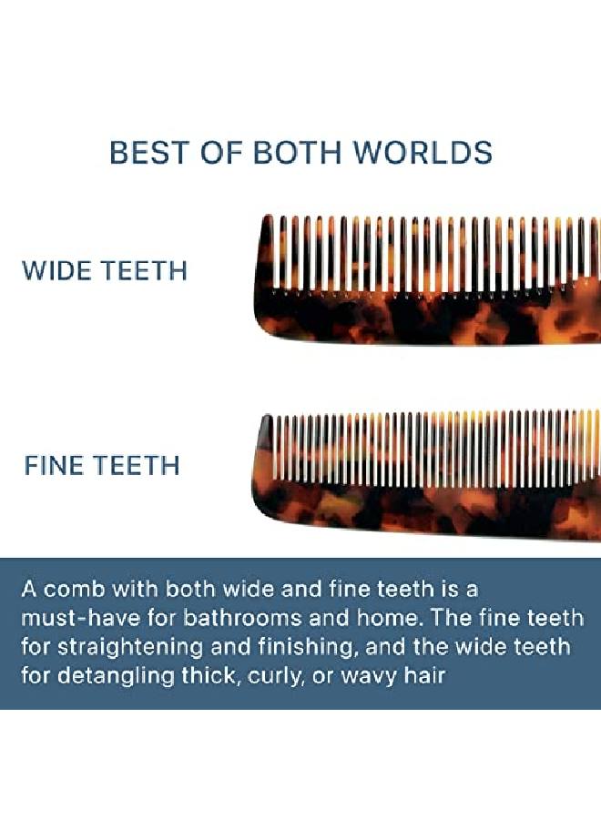 Giorgio G31 Double Tooth Hair Dressing Table Comb Fine And Wide Tooth Dresser Comb For Hair Beard And Mustache Coarse And Fine Hair Styling Comb. Handmade Sawcut From Cellulose And Hand Polished - Image 4