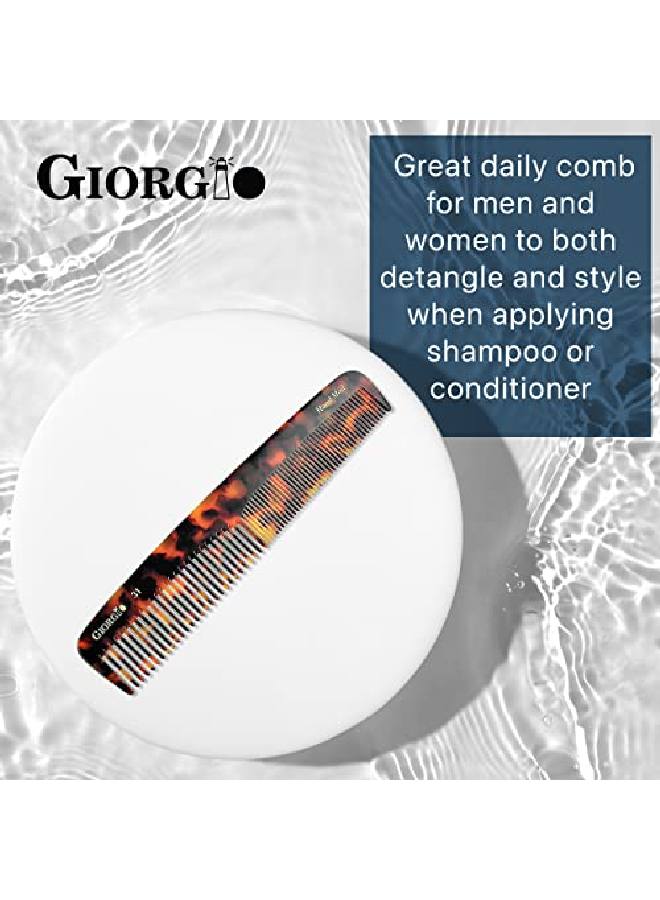 Giorgio G31 Double Tooth Hair Dressing Table Comb Fine And Wide Tooth Dresser Comb For Hair Beard And Mustache Coarse And Fine Hair Styling Comb. Handmade Sawcut From Cellulose And Hand Polished - Image 5
