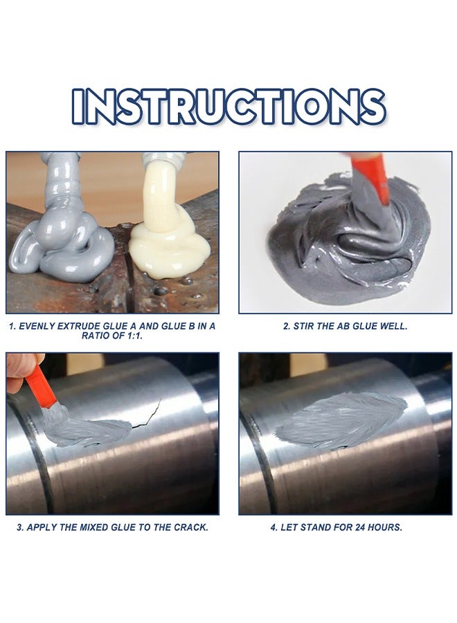 EELHOE Metal Repair Super Adhesion，A and B Repairing Glue | Industrial Metal Repair Paste, Heat Resistance, Powerful Metal Mending Agent for Casting Steel, Sand Holes 20g - Image 3