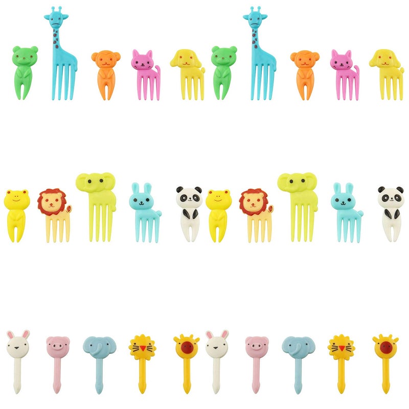 Tegg Food Pick 30PCS Cute Animal Bento Decoration Food Picks Forks Skewer For Lunch Box Mini Cartoon Toothpick - Image 1