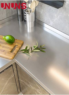 UNUNS Kitchen Backsplash Oil Proof Stickers,Silver Brush Stainless Steel Contact Paper For Kitchen,Self Adhesive Wallpaper Dishwasher For Fridge And Appliances,60x300cm  - Image 5