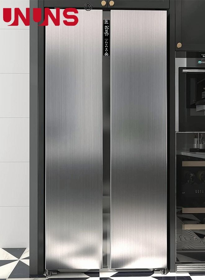 Kitchen Backsplash Oil Proof Stickers,Silver Brush Stainless Steel Contact Paper For Kitchen,Self Adhesive Wallpaper Dishwasher For Fridge And Appliances,60x300cm