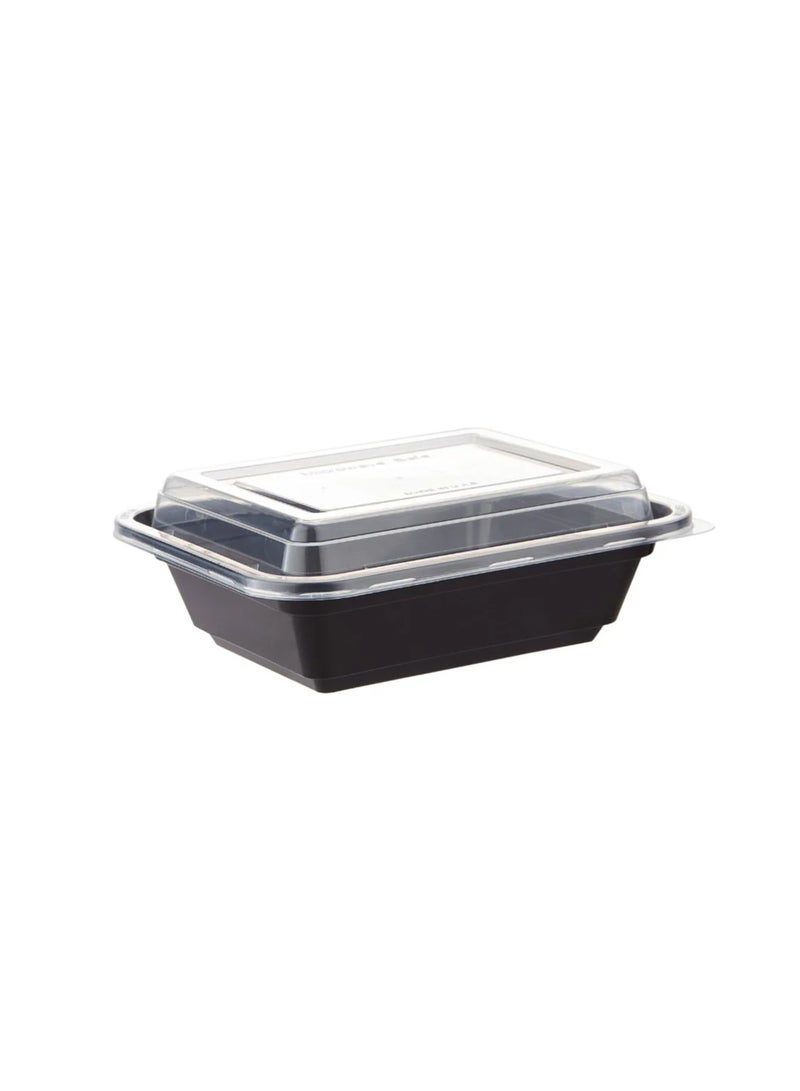 IDEAL PACK Black Base Rectangular Food Containers with Lids – 5 Pack | 12 oz | Reusable, Microwave & Freezer Safe | BPA-Free Meal Prep Containers for Lunch, Takeout & Storage - Image 5
