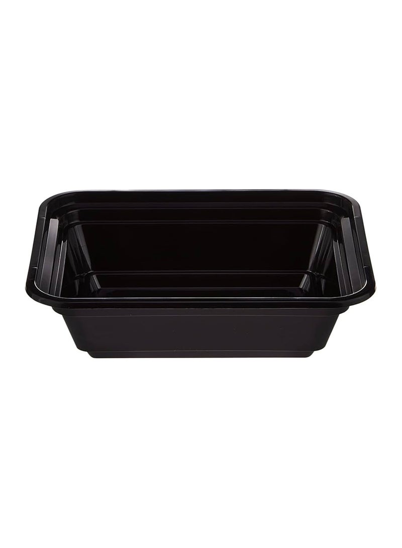 IDEAL PACK Black Base Rectangular Food Containers with Lids – 5 Pack | 12 oz | Reusable, Microwave & Freezer Safe | BPA-Free Meal Prep Containers for Lunch, Takeout & Storage - Image 4