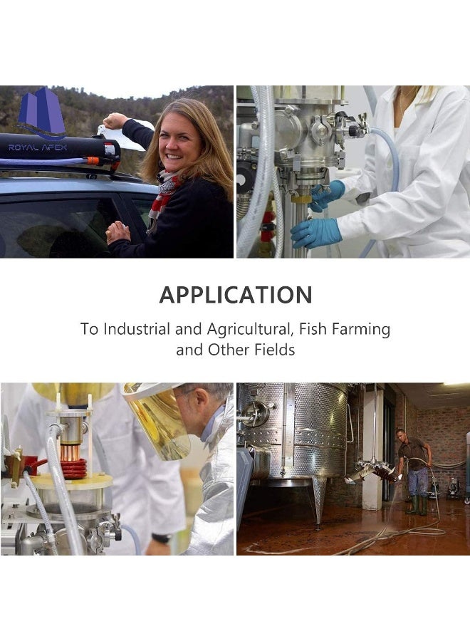 Royal Apex High Pressure Braided Clear Flexible Pvc Tubing Heavy Duty Uv Chemical Resistant Vinyl Hose Water Oil 50 Yrad 1/2 Inch - Image 3