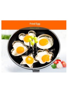 General 5PCS stainless steel egg ring - non-stick egg and pancake mold set for multi-purpose kitchen use, ideal for fried eggs and special-shaped pancakes  - Image 3
