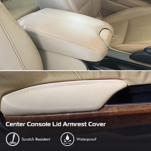 A ABIGAIL Compatible with 2008 2009 2010 2011 2012 Accord Sedan Center Console Armrest Cover & Front Door Panels Armrest (Beige) - Image 2