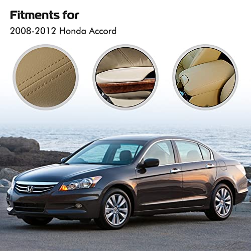 A ABIGAIL Compatible with 2008 2009 2010 2011 2012 Accord Sedan Center Console Armrest Cover & Front Door Panels Armrest (Beige) - Image 5