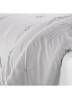 Serta SERTA Simply Clean Ultra Soft 3 Piece Hypoallergenic Stain Resistant Pleated Duvet Cover Set, Full/Queen, Grey  - Image 4
