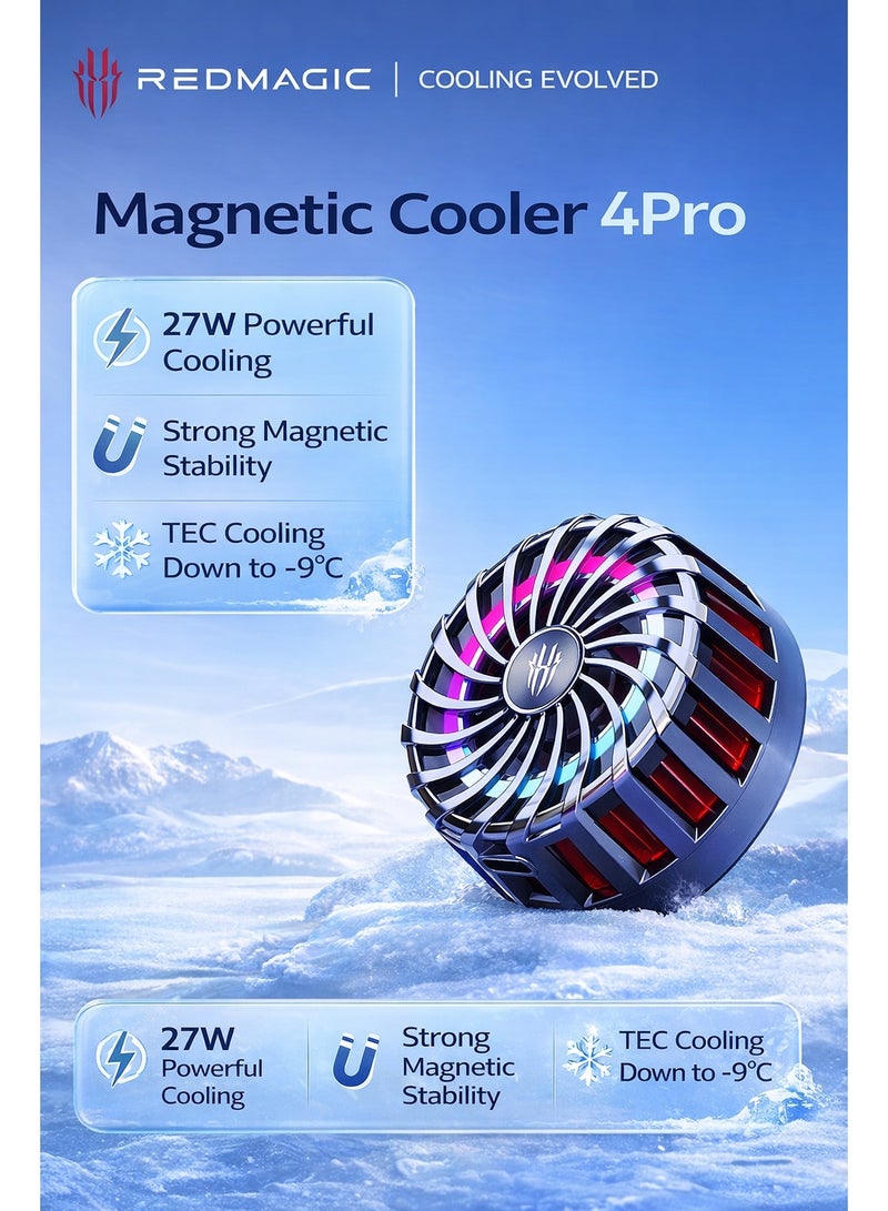 ريد ماجيك مبرد هاتف ريد ماجيك 4 برو المغناطيسي مصمم خصيصًا لمحبي الألعاب مثل ببجي موبايل وكول أوف ديوتي، مزود بمروحة تبريد فائقة بقدرة 27 واط، ومشتت حراري من الجرافين لتبديد الحرارة بكفاءة عالية. يتم تثبيته بسهولة يأتي مع لوحة مغناطيسية للتثبيت المباشر على الأجهزة من الخلف . يدعم الهواتف الذكية، الأجهزة اللوحية، ريدماجيك استرا، الآيباد، وحتى أجهزة Steam Deck. مثالي لتقليل حرارة الجهاز أثناء جلسات اللعب المكثفة. - Image 2