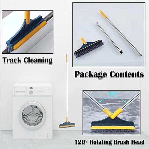 Antson Bathroom Cleaning Brush With Wiper - 2 in 1 Tile Cleaner With Long Handle for Floor and Tiles - Image 3