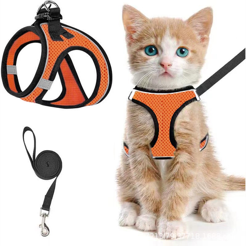 Pet Supplies Breathable Reflective Anti-Stray Cat Harness with Leash for Cats and Small  Dogs - Image 1