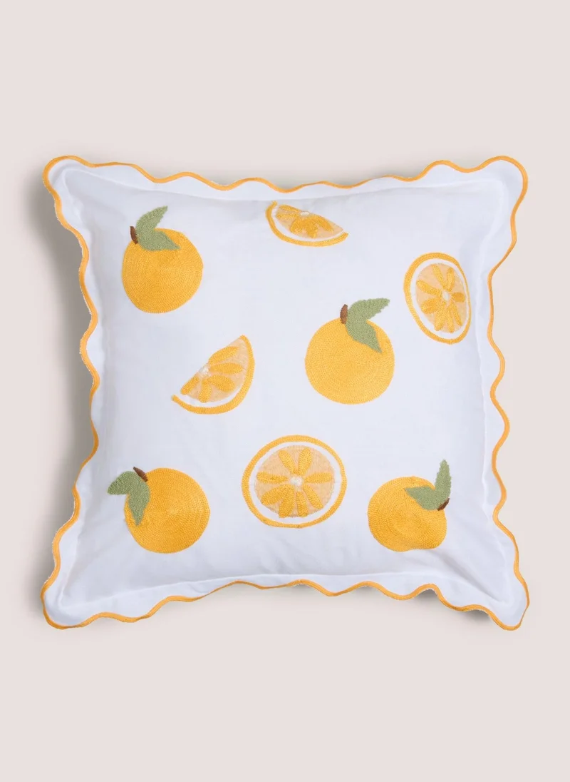Matalan White Orange Cushion